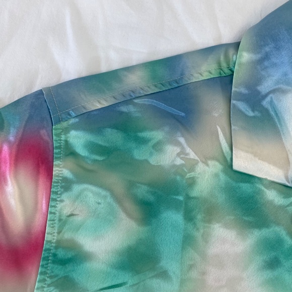 Urban Outfitters Tye Dye Short Sleeve Button Down Shirt Unisex Medium NEW - Picture 4 of 14